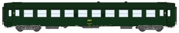 REE Modeles VB-067.1 - French SNCF Coach UIC B10 Green 301 Yellow Logo Era IV